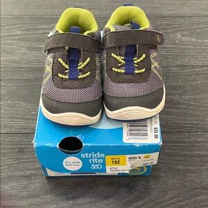 Stride Rite Kids Sneakers - Gray and Blue with Green Accents